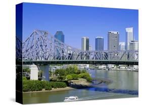 The Storey Bridge and City Skyline, Brisbane, Queensland, Australia-Mark Mawson-Stretched Canvas