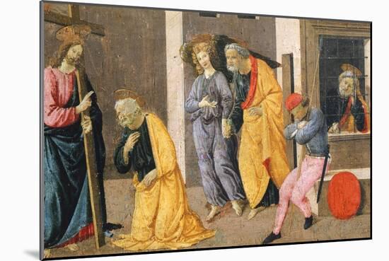The Stories of St Peter, Detail from Predella of Sacred Conversation-Domenico Ghirlandaio-Mounted Giclee Print