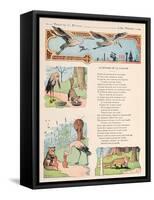 The Stork and the Fox, from the 'Fables' by Jean de la Fontaine-Benjamin Rabier-Framed Stretched Canvas