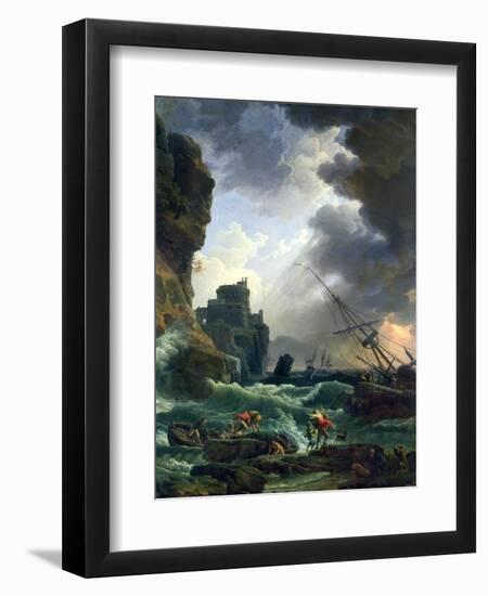 The Storm, 1777-Claude Joseph Vernet-Framed Premium Giclee Print