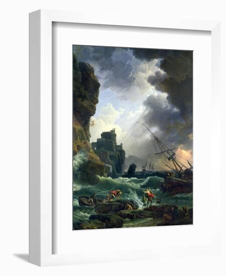 The Storm, 1777-Claude Joseph Vernet-Framed Giclee Print