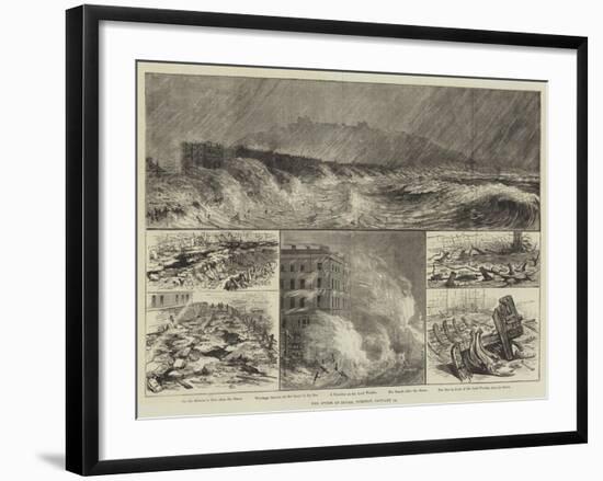 The Storm at Dover, Tuesday, 18 January-null-Framed Giclee Print