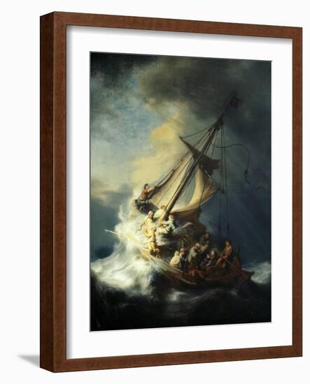 The Storm on the Sea of Galilee-Rembrandt van Rijn-Framed Giclee Print