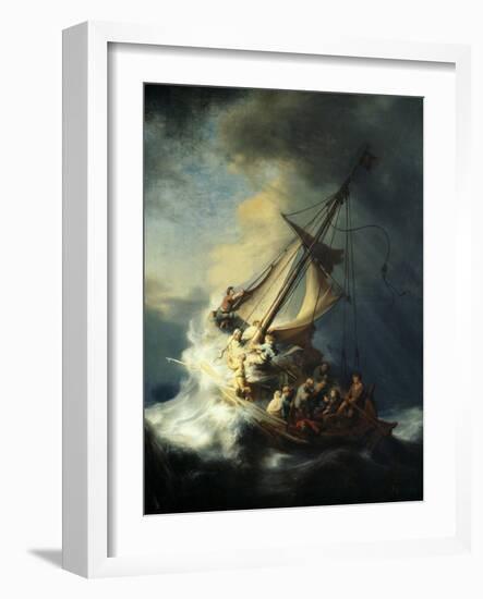 The Storm on the Sea of Galilee-Rembrandt van Rijn-Framed Giclee Print