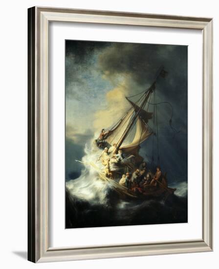 The Storm on the Sea of Galilee-Rembrandt van Rijn-Framed Giclee Print