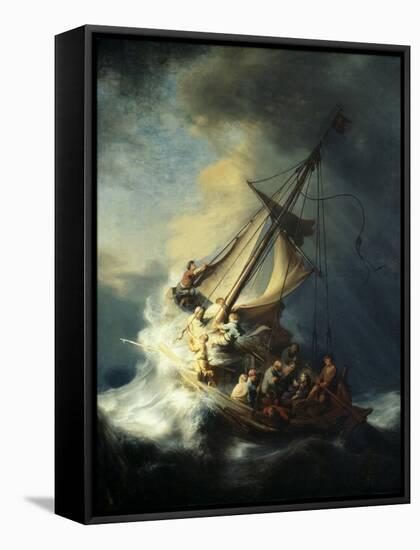 The Storm on the Sea of Galilee-Rembrandt van Rijn-Framed Stretched Canvas