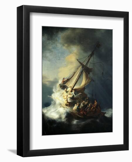 The Storm on the Sea of Galilee-Rembrandt van Rijn-Framed Premium Giclee Print