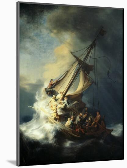 The Storm on the Sea of Galilee-Rembrandt van Rijn-Mounted Premium Giclee Print