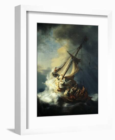 The Storm on the Sea of Galilee-Rembrandt van Rijn-Framed Giclee Print