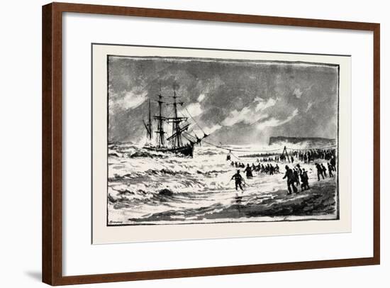The Storm on the South Coast, the Wreck of the Barque T.P. Fluger, Off St. Leonards-null-Framed Giclee Print