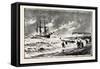 The Storm on the South Coast, the Wreck of the Barque T.P. Fluger, Off St. Leonards-null-Framed Stretched Canvas