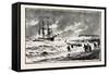 The Storm on the South Coast, the Wreck of the Barque T.P. Fluger, Off St. Leonards-null-Framed Stretched Canvas