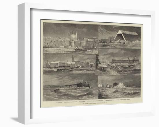 The Storm on the Thames, Tuesday, 18 January-null-Framed Giclee Print