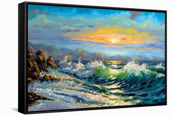 The Storm Sea On A Decline-balaikin2009-Framed Stretched Canvas