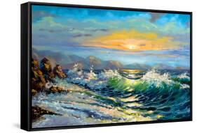 The Storm Sea On A Decline-balaikin2009-Framed Stretched Canvas