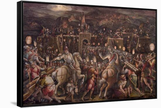 The Storming of the Fortress Near Porta Camollia in Siena, 1570-Giorgio Vasari-Framed Stretched Canvas