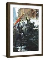 The Storming of the Winter Palace, St Petersburg, Russian Revolution, October 1917-null-Framed Giclee Print