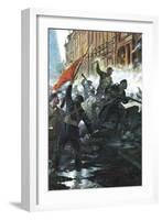 The Storming of the Winter Palace, St Petersburg, Russian Revolution, October 1917-null-Framed Giclee Print