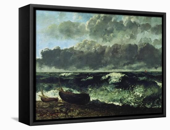 The Stormy Sea or the Wave, 1870-Gustave Courbet-Framed Stretched Canvas