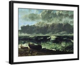 The Stormy Sea or the Wave, 1870-Gustave Courbet-Framed Giclee Print