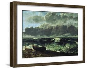 The Stormy Sea or the Wave, 1870-Gustave Courbet-Framed Giclee Print