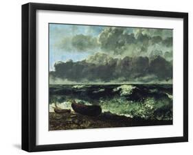 The Stormy Sea or the Wave, 1870-Gustave Courbet-Framed Giclee Print