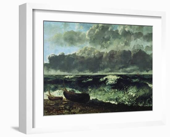 The Stormy Sea or the Wave, 1870-Gustave Courbet-Framed Giclee Print