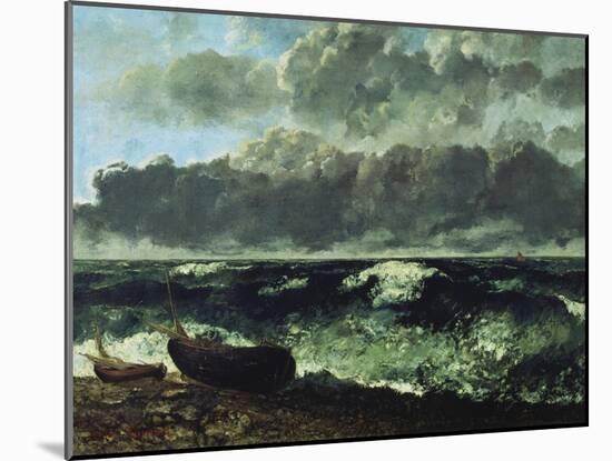 The Stormy Sea or the Wave, 1870-Gustave Courbet-Mounted Giclee Print