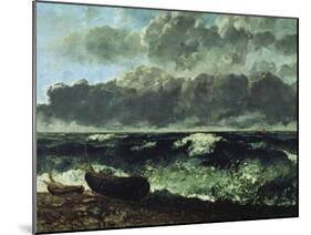 The Stormy Sea or the Wave, 1870-Gustave Courbet-Mounted Giclee Print