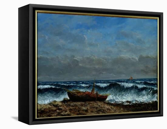 The Stormy Sea Or, the Wave-Gustave Courbet-Framed Stretched Canvas