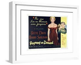 The Story of a Divorce, 1951, "Payment On Demand" Directed by Curtis Bernhardt-null-Framed Giclee Print