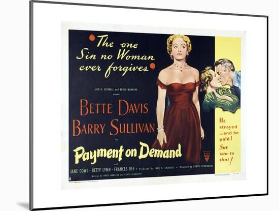 The Story of a Divorce, 1951, "Payment On Demand" Directed by Curtis Bernhardt-null-Mounted Giclee Print