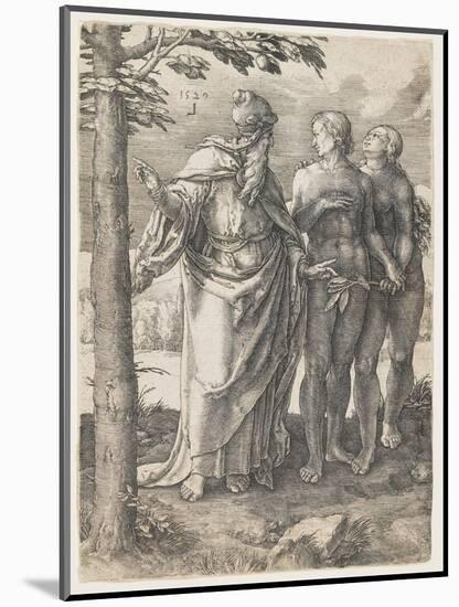 The Story of Adam and Eve: the First Prohibition, 1529-Lucas van Leyden-Mounted Giclee Print