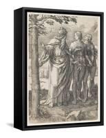 The Story of Adam and Eve: the First Prohibition, 1529-Lucas van Leyden-Framed Stretched Canvas