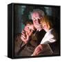 The Story of Christmas (or Grandfather with Two Children)-Norman Rockwell-Framed Stretched Canvas