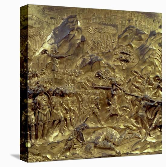 The Story of David and Goliath, One of Ten Relief Panels from the Gates of Paradise, 1425-52-Lorenzo Ghiberti-Stretched Canvas