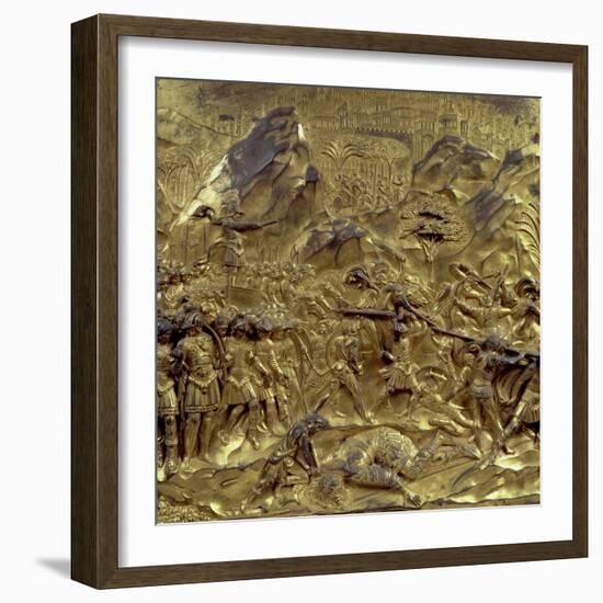 The Story of David and Goliath, One of Ten Relief Panels from the Gates of Paradise, 1425-52-Lorenzo Ghiberti-Framed Giclee Print