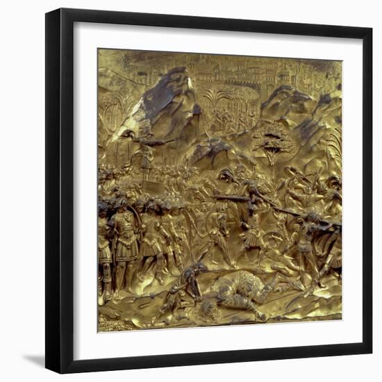 The Story of David and Goliath, One of Ten Relief Panels from the Gates of Paradise, 1425-52-Lorenzo Ghiberti-Framed Giclee Print