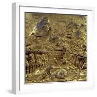 The Story of David and Goliath, One of Ten Relief Panels from the Gates of Paradise, 1425-52-Lorenzo Ghiberti-Framed Giclee Print