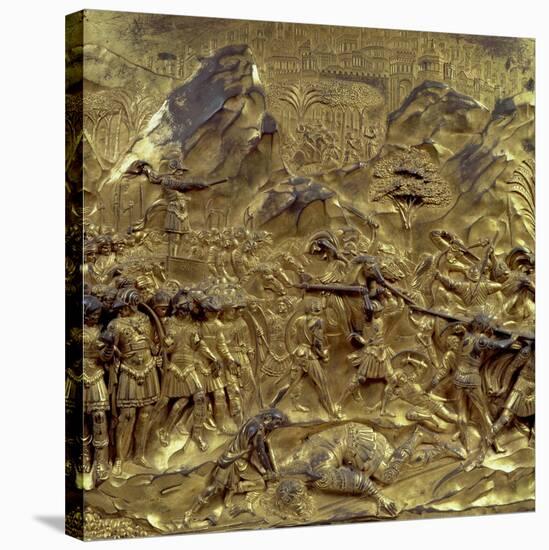 The Story of David and Goliath, One of Ten Relief Panels from the Gates of Paradise, 1425-52-Lorenzo Ghiberti-Stretched Canvas