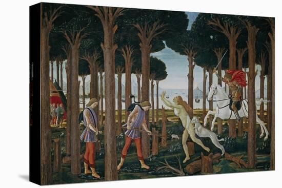 The Story of Nastagio Degli Onesti (First Episode), Ca 1483-Sandro Botticelli-Stretched Canvas