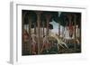 The Story of Nastagio Degli Onesti (First Episode), Ca 1483-Sandro Botticelli-Framed Giclee Print