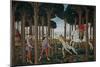 The Story of Nastagio Degli Onesti (First Episode), Ca 1483-Sandro Botticelli-Mounted Giclee Print