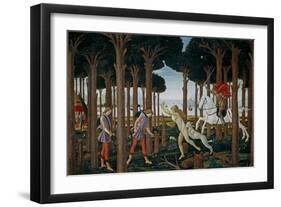 The Story of Nastagio degli Onesti (I), ca. 1483-Sandro Botticelli-Framed Giclee Print