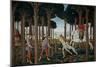 The Story of Nastagio degli Onesti (I), ca. 1483-Sandro Botticelli-Mounted Giclee Print