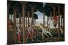 The Story of Nastagio degli Onesti (I), ca. 1483-Sandro Botticelli-Mounted Giclee Print