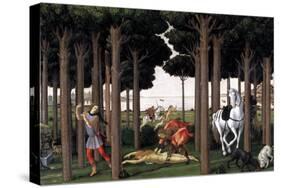 The Story of Nastagio degli Onesti (II), ca. 1483-Sandro Botticelli-Stretched Canvas
