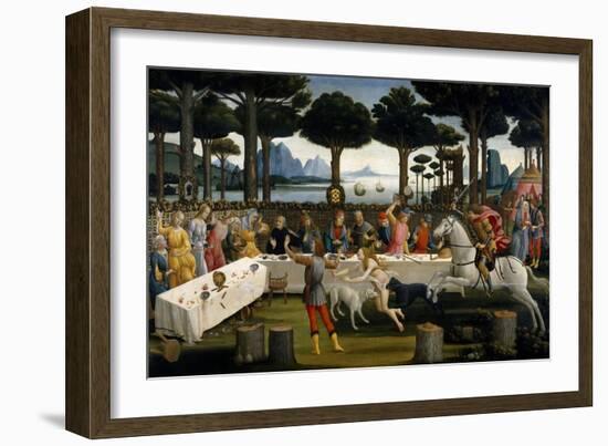 The Story of Nastagio degli Onesti (III), ca. 1483-Sandro Botticelli-Framed Giclee Print