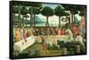 The Story of Nastagio Degli Onesti: Nastagio Arranges a Feast at Which the Ghosts Reappear, 1483-87-Sandro Botticelli-Framed Stretched Canvas