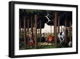 The Story of Nastagio Degli Onesti (Second Episode), 1483 (From Boccaccio's Decameron)-Sandro Botticelli-Framed Giclee Print